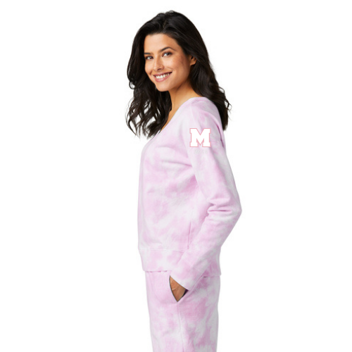 Port & Company® Ladies Beach Wash® Cloud Tie-Dye V-Neck Sweatshirt