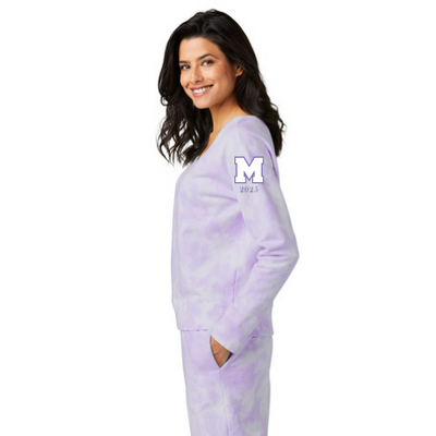 Port & Company® Ladies Beach Wash® Cloud Tie-Dye V-Neck Sweatshirt