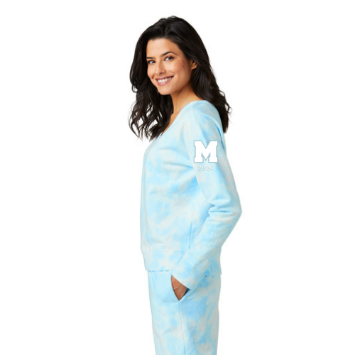 Port & Company® Ladies Beach Wash® Cloud Tie-Dye V-Neck Sweatshirt