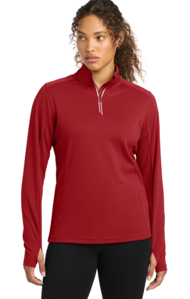 Sport-Tek® Women's Sport-Wick® Textured 1/4-Zip Pullover - LST860