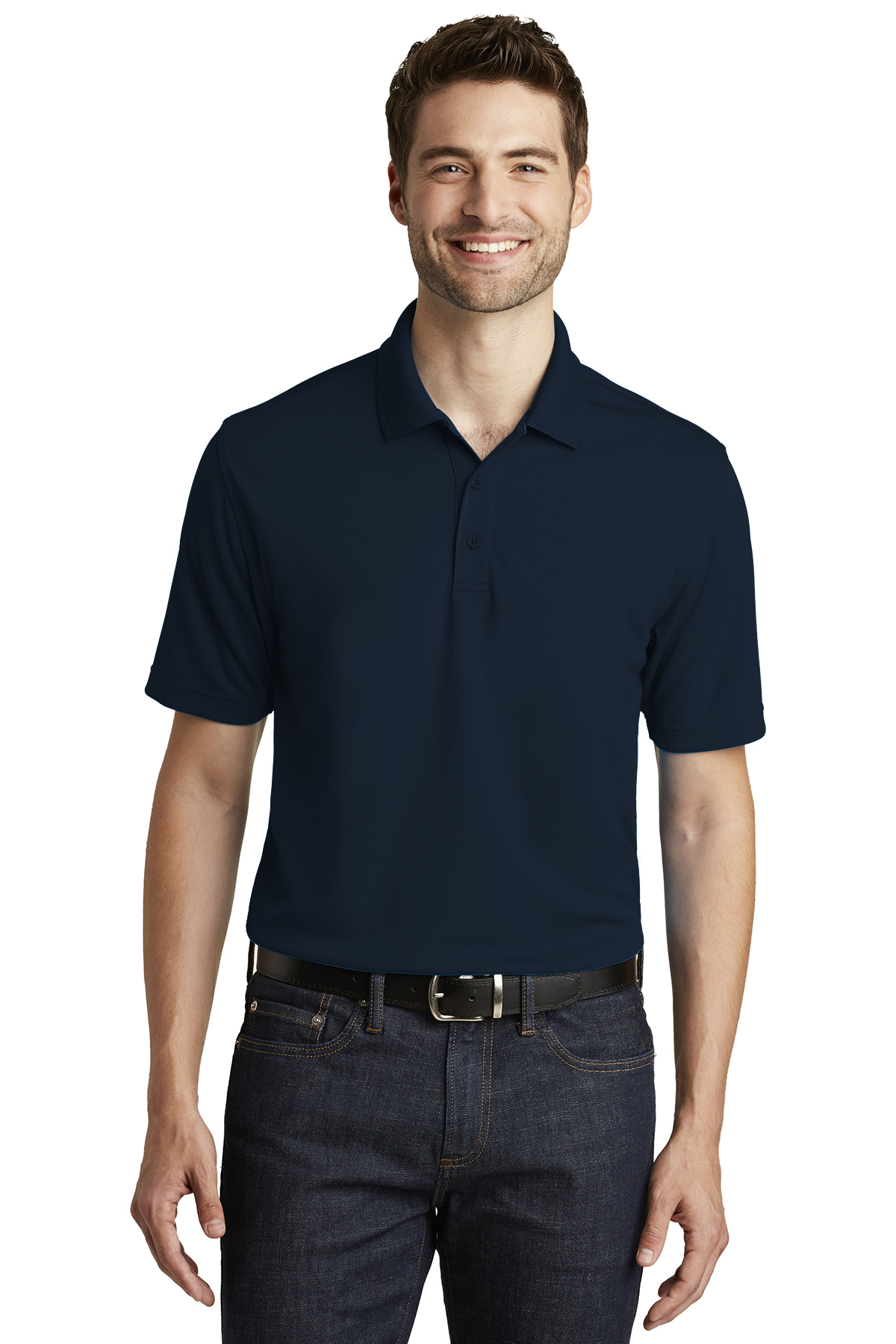 Men's Navy Blue Short Sleeve Polo