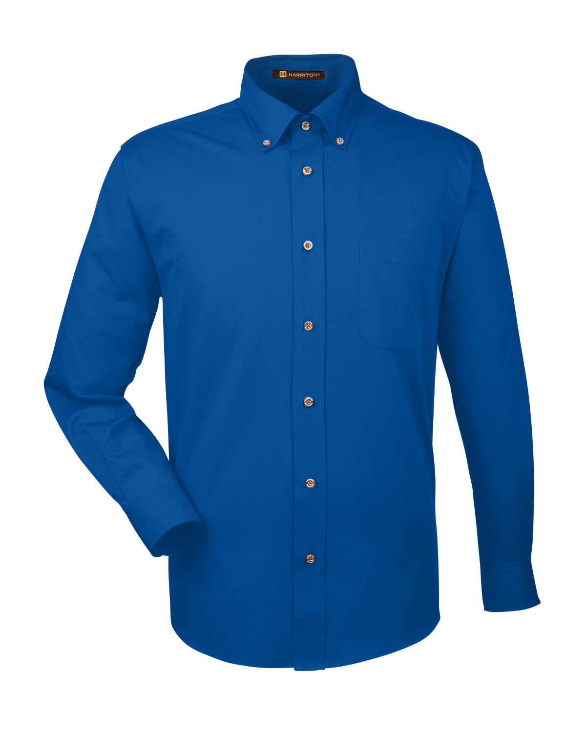Harriton Men's Easy Blend™ Long-Sleeve Twill Shirt with Stain