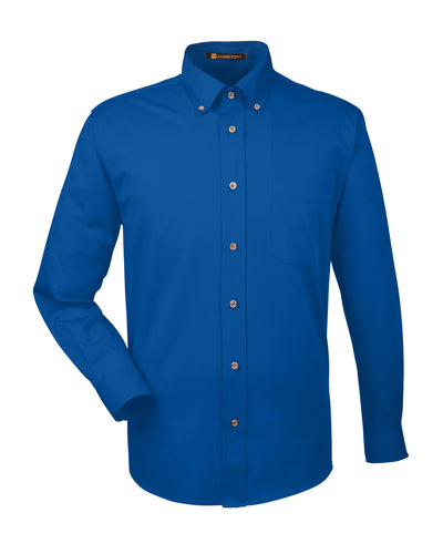 Harriton Men's Easy Blend™ Long-Sleeve Twill Shirt with Stain-Release