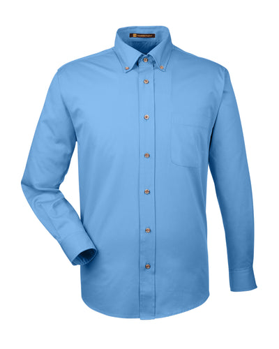 Harriton Men's Easy Blend™ Long-Sleeve Twill Shirt with Stain-Release