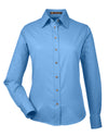 Harriton Ladies' Easy Blend™ Long-Sleeve Twill Shirt with Stain-Release
